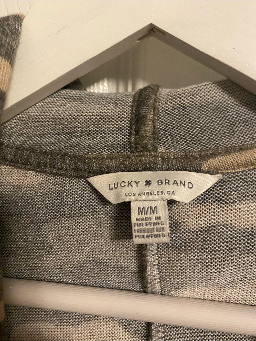 Lucky Brand Olive and Tan Camo Hooded Cardigan - Picture 2 of 3